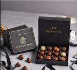 Holidaypacfactory black chocolate box and boutique gift bag with praline assortment