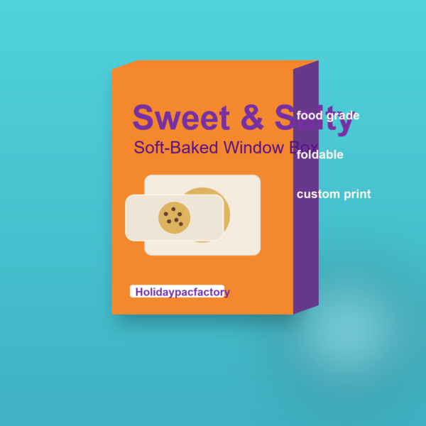 Holidaypacfactory soft baked window box custom bakery cookie packaging with food grade structure