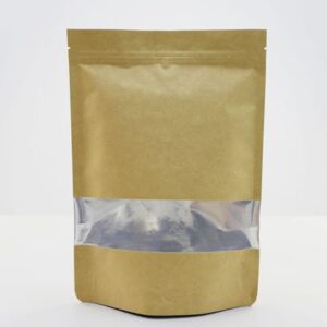 Holidaypacfactory granola cereal kraft paper pouch bags with clear window product image 1
