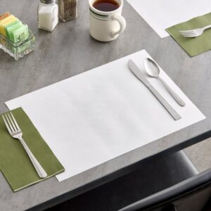 Holidaypacfactory white disposable paper placemats for restaurant table service product image 1