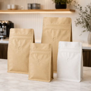 Holidaypacfactory coffee bean kraft paper pouch bags with degassing valve product image 1