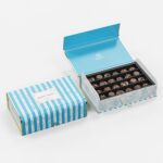 Holidaypacfactory blue striped chocolate gift box packaging product image 2