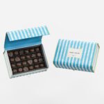 Holidaypacfactory blue striped chocolate gift box packaging product image 1