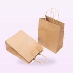 Holidaypacfactory large kraft carrier bags for grocery delivery full bleed pale purple product image 1