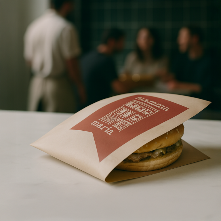 Holidaypacfactory greaseproof burger sleeve paper bags for QSR sandwich takeaway product image 1