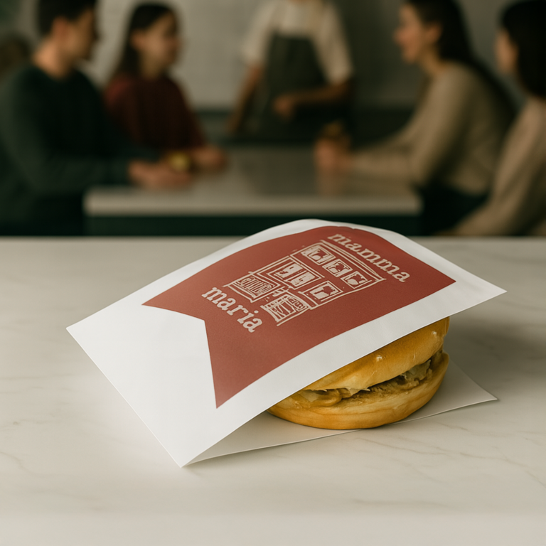 Holidaypacfactory greaseproof burger sleeve paper bags for QSR sandwich takeaway product image 1