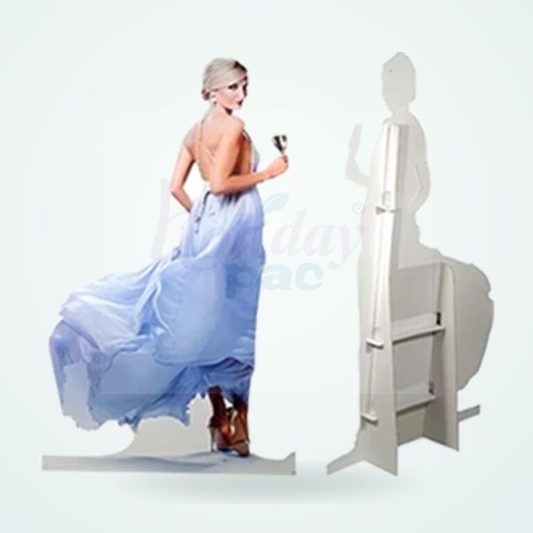 Holidaypacfactory custom life size cardboard cutouts retail store promotion cutouts main image 1 for store entrances, seasonal retail aisles, brand launch walls, showroom displays and photo moments