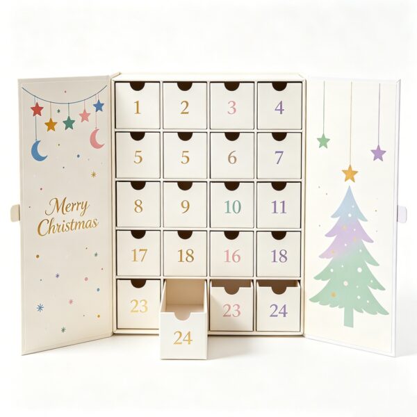 Holidaypacfactory recycled 24 day candy advent calendar box full canvas product image 3