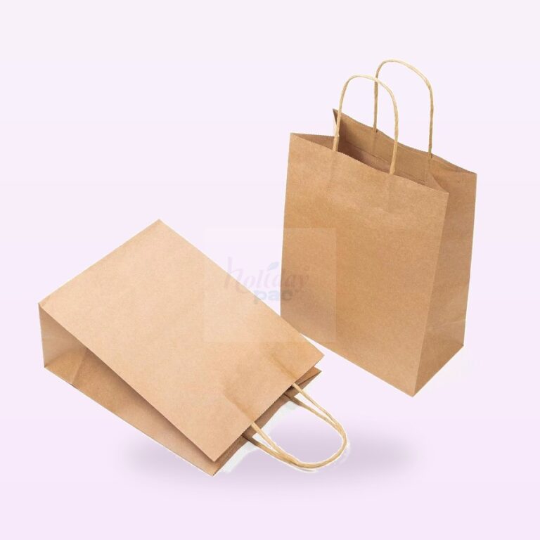 Holidaypacfactory supermarket twisted handle kraft grocery bags full bleed pale purple product image 1