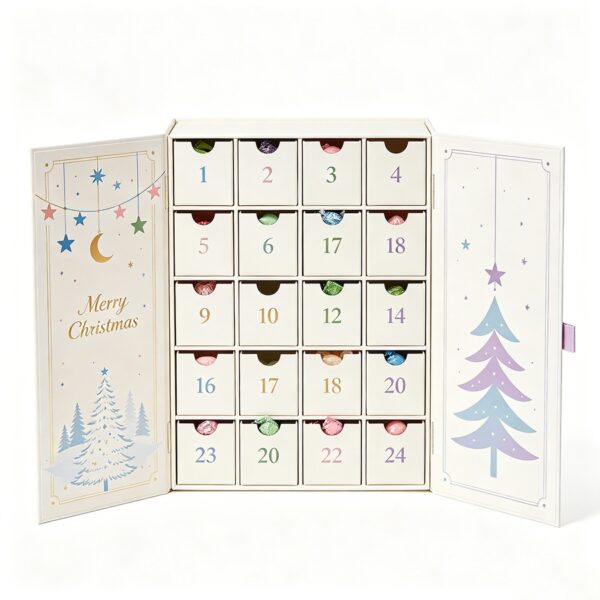 Holidaypacfactory recycled 24 day candy advent calendar box full canvas product image 2