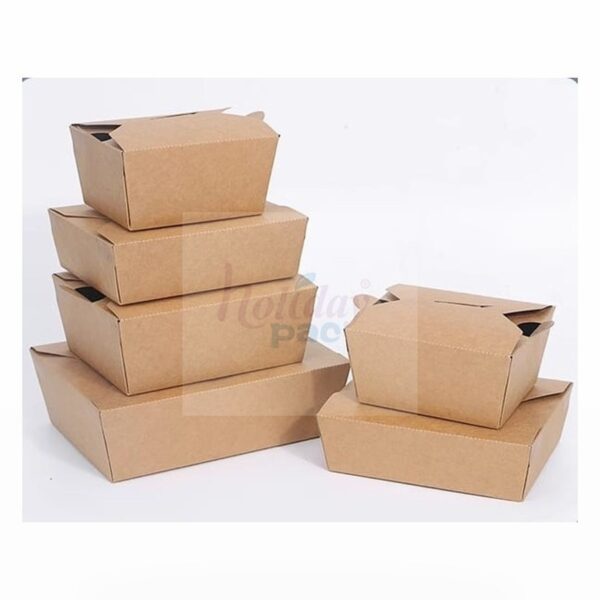 Holidaypacfactory kraft paper food containers for salad noodle rice takeaway full canvas product image 4
