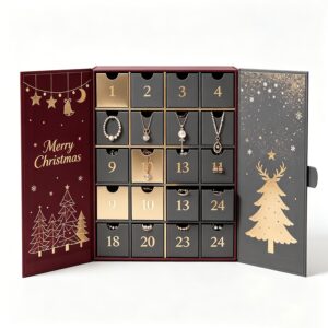 Holidaypacfactory 24 day jewelry drawer advent calendar box full canvas product image 1