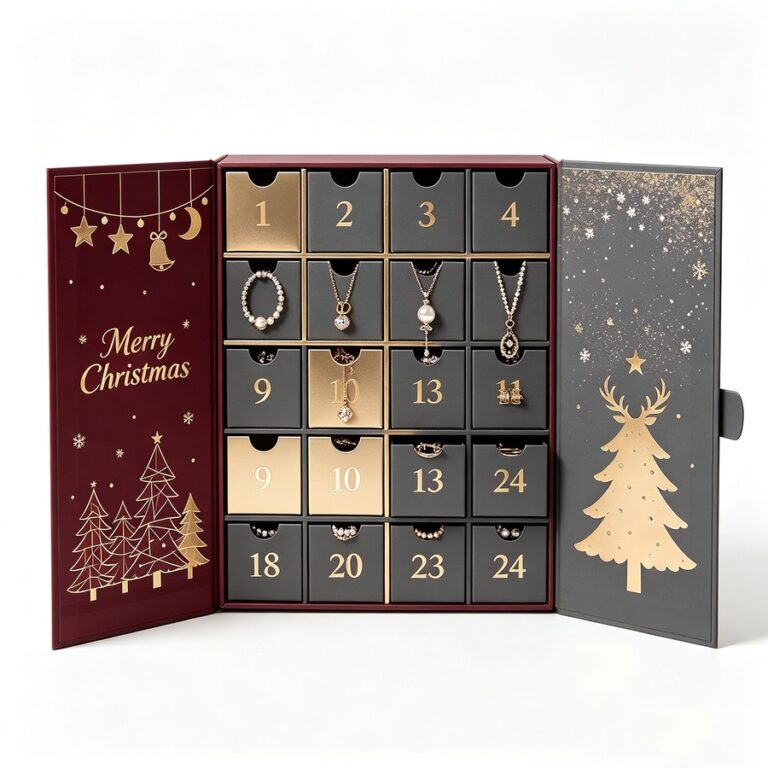 Holidaypacfactory 24 day jewelry drawer advent calendar box full canvas product image 1