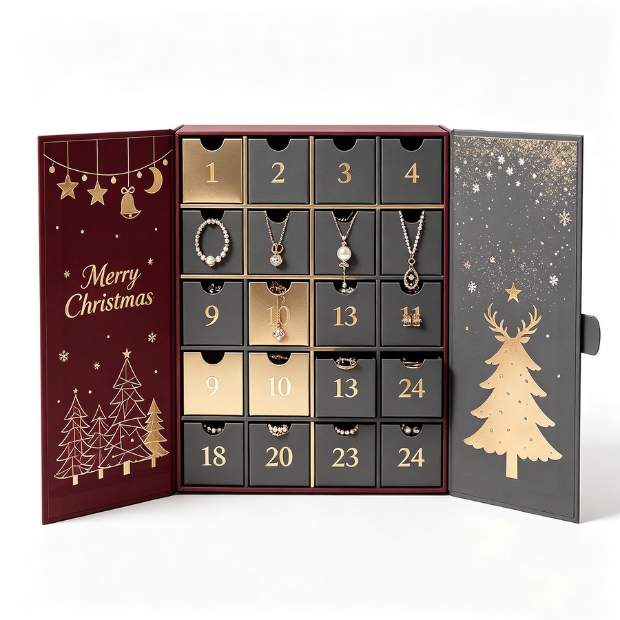 Holidaypacfactory 24 Day Jewelry Drawer Advent Calendar Box for Beauty Gifts related product