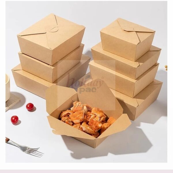 Holidaypacfactory kraft paper food containers for salad noodle rice takeaway full canvas product image 1