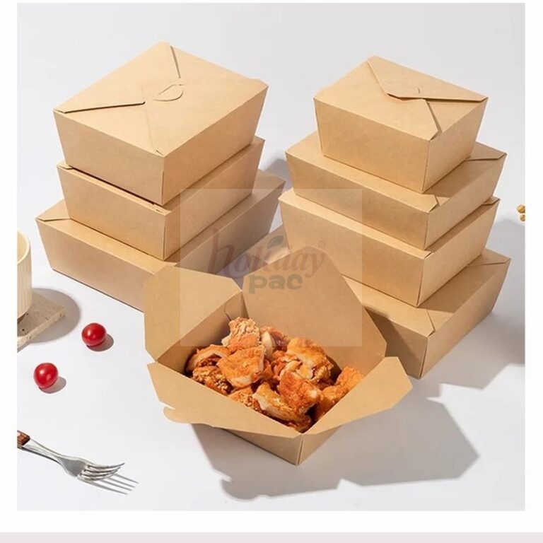Holidaypacfactory kraft paper food containers for salad noodle rice takeaway full canvas product image 1