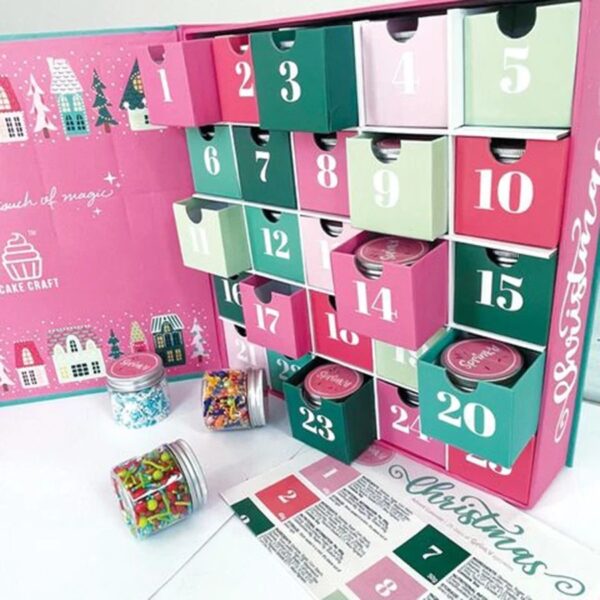 Holidaypacfactory Christmas 25 day paper magnet advent calendar gift box full canvas product image 4