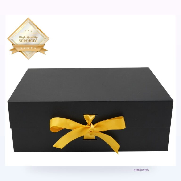 Holidaypacfactory collapsible book style gift box with ribbon product photo 1