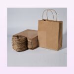 Holidaypacfactory large kraft carrier bags for grocery delivery full bleed pale purple product image 3
