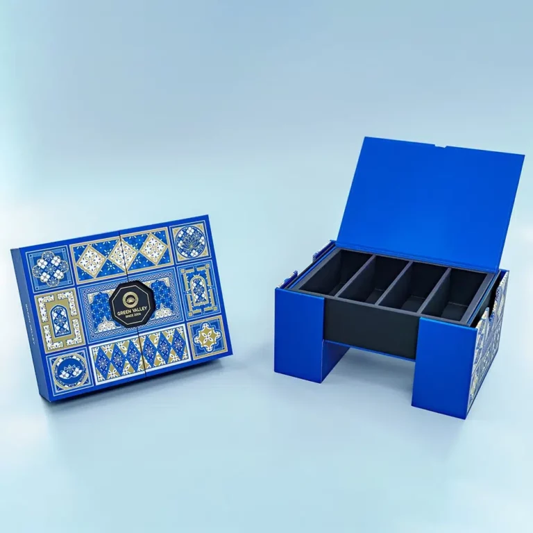 Holidaypacfactory navy blue arabic style chocolate gift box packaging product image 1