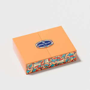 Holidaypacfactory magnetic open orange chocolate gift box packaging product image 2