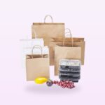 Holidaypacfactory blank kraft shopping bags with handles full bleed pale purple product image 1