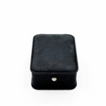 Black suede bracelet jewelry box closed top view