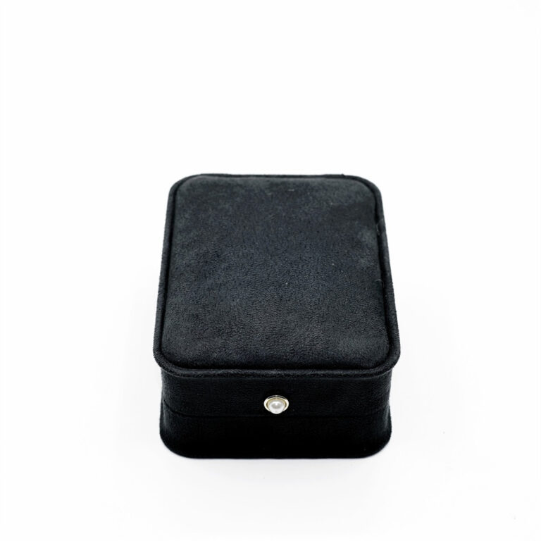 Holidaypacfactory black suede magnetic bracelet jewelry box main open view