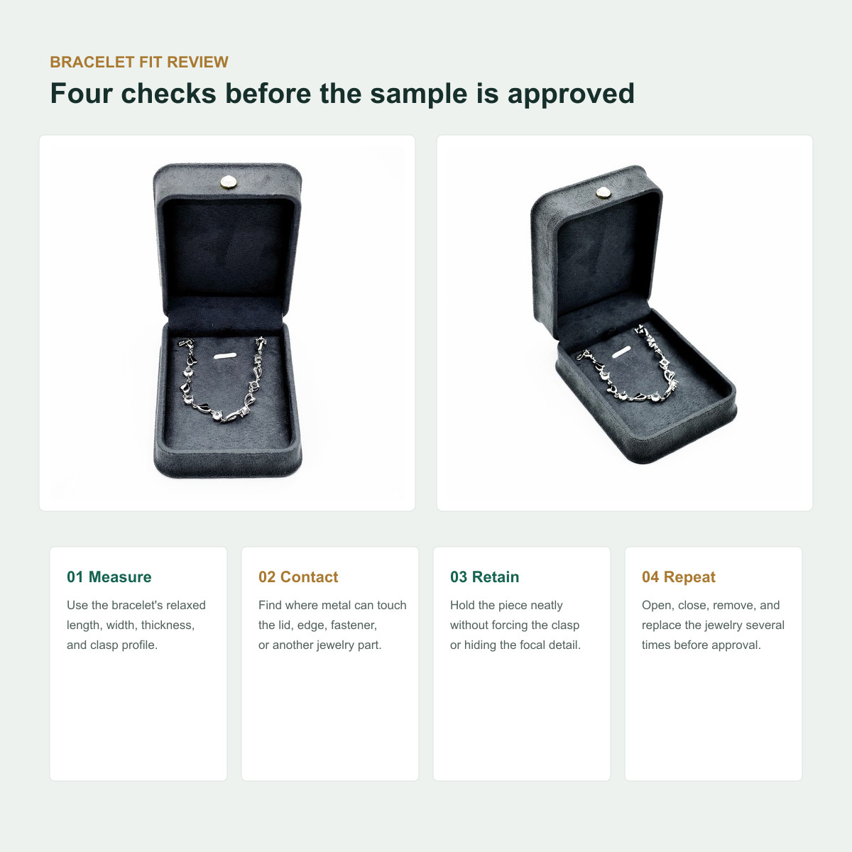 Bracelet jewelry box insert fit review workflow