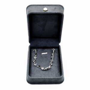 Holidaypacfactory black suede magnetic bracelet jewelry box main open view