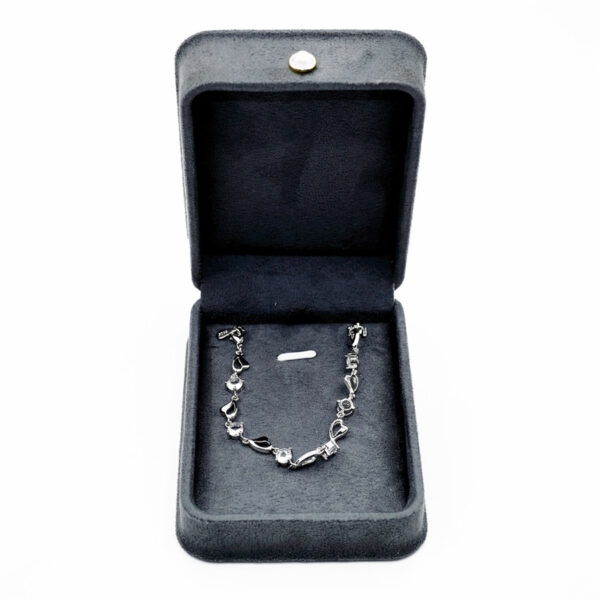 Holidaypacfactory black suede magnetic bracelet jewelry box main open view