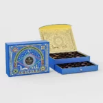 Holidaypacfactory custom blue magnetic drawer chocolate gift box two layer packaging image 5