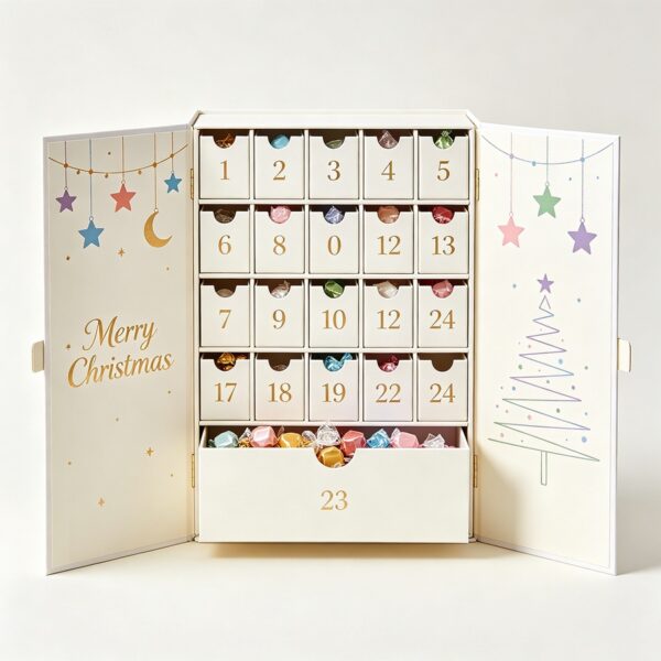 Holidaypacfactory recycled 24 day candy advent calendar box full canvas product image 4