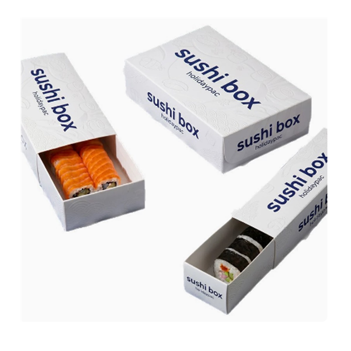 custom drawer sushi box with printed sleeve for salmon roll takeaway packaging Holidaypacfactory.cm image 4