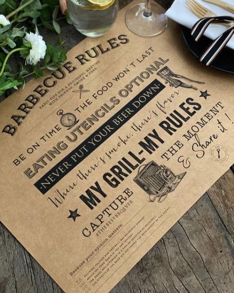 Holidaypacfactory custom kraft paper placemats for cafes product image 1