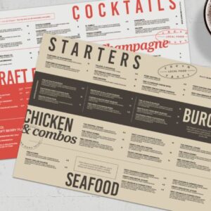 Holidaypacfactory custom menu paper placemats for diners product image 2