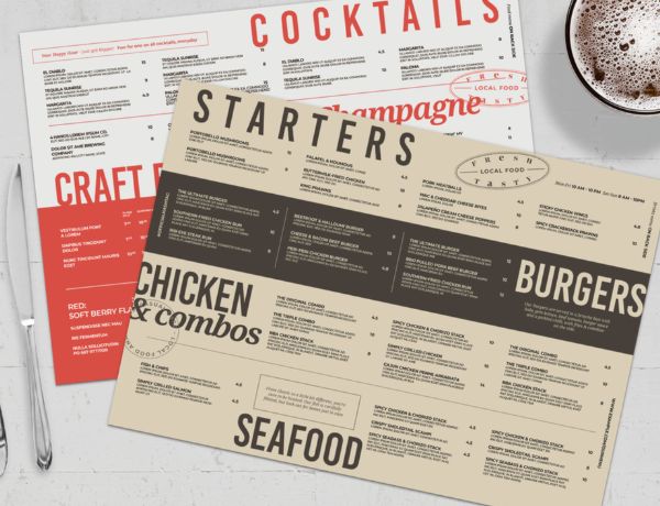 Holidaypacfactory custom menu paper placemats for diners product image 1
