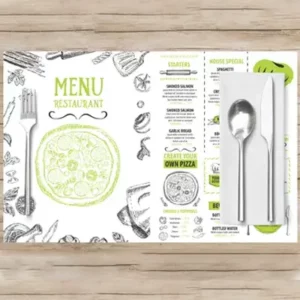 Holidaypacfactory custom logo paper placemats for restaurant table branding product image 1