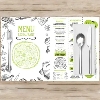 Holidaypacfactory custom logo paper placemats for restaurant table branding product image 1