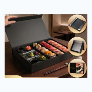 custom sushi magnetic folding box with sauce insert for omakase takeaway packaging Holidaypacfactory.cm image 1