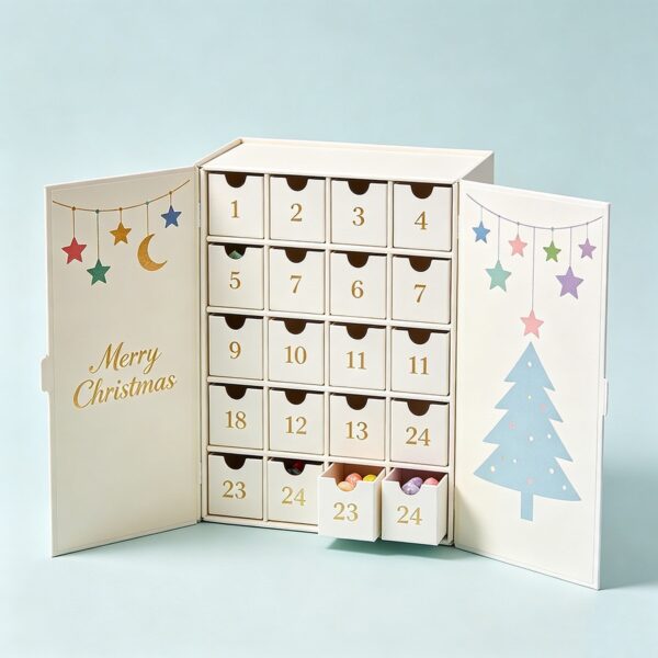 Holidaypacfactory recycled 24 day candy advent calendar box full canvas product image 1