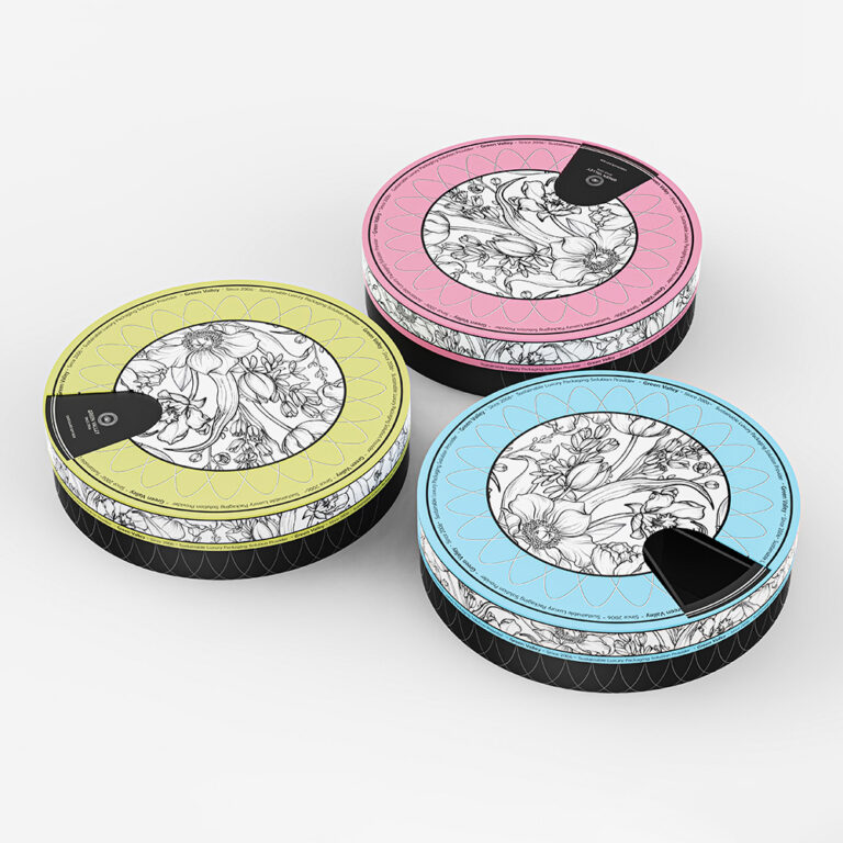 Holidaypacfactory floral pattern chocolate round box packaging product image 1