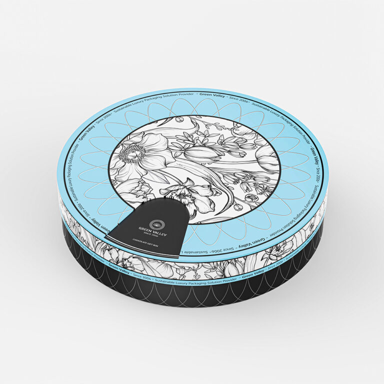 Holidaypacfactory floral pattern chocolate round box packaging product image 1