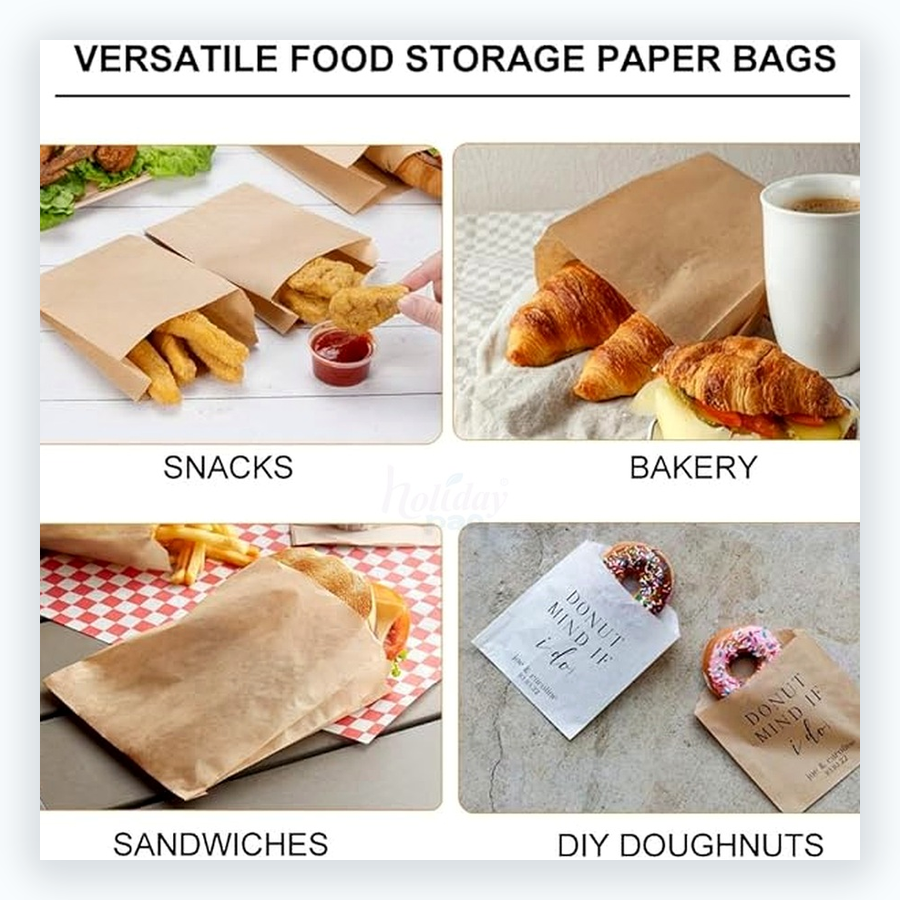 Holidaypacfactory holidaypac factory paper grab-and-go food packaging for supermarket deli and bakery brands SOS Kraft Deli Sandwich Bags