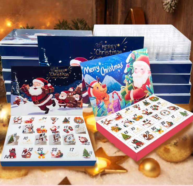Holidaypacfactory 24 compartment Christmas countdown advent calendar blind box PET tray product image 1