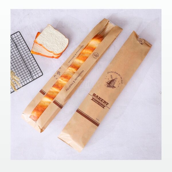 Holidaypacfactory Baguette Window Paper Bags for Bakery Bread and Sandwich Takeaway product image 1