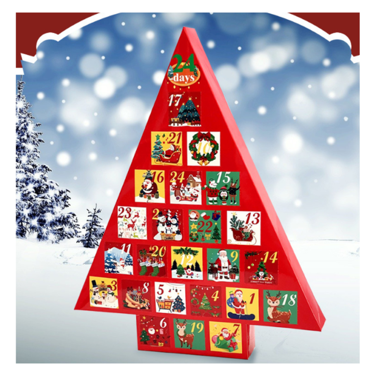 Holidaypacfactory Christmas tree shape 24 day advent calendar blind box uniform main gallery image 1