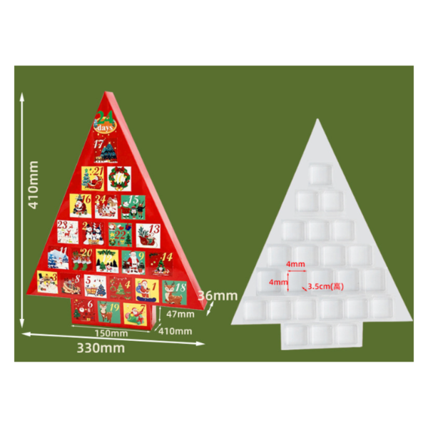Holidaypacfactory Christmas tree shape 24 day advent calendar blind box uniform main gallery image 3