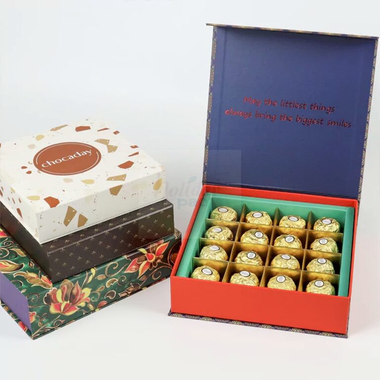 Holidaypacfactory Custom Chocolate Packaging Boxes for Candy and Gift Sets realistic full frame packaging main image