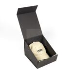 Holidaypacfactory Custom Foldable Trapezoidal Cap Hat Clothing Packaging Box for Apparel Packaging realistic full frame packaging main image